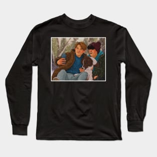 Nick and Charlie - heartstopper snow day drawing Nellie Long Sleeve T-Shirt